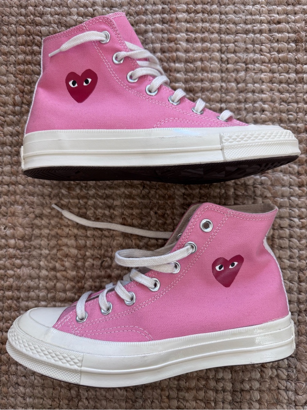 New CDG Play Converse ‘70 Hi in Bright Pink